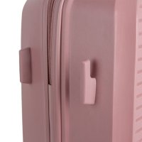 Луксозен куфар в розов цвят, с колелца, снимка 3 - Куфари - 43788064