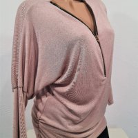 Стилна дамска блуза с цип, снимка 5 - Блузи с дълъг ръкав и пуловери - 38612276