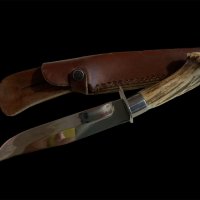 Ловен нож с еленов рог, снимка 3 - Ножове - 42972965