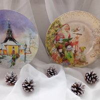 Коледни сувенирни порцеланови чинии , снимка 4 - Декорация за дома - 43252538