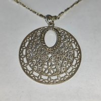 Сребърна верижка с медальон 925, снимка 4 - Колиета, медальони, синджири - 43086540