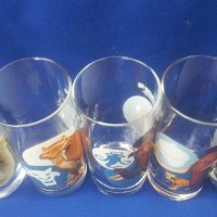 Пълен комплект стъклени чаши "Ледена епоха". 6 бр, снимка 4 - Колекции - 35001578