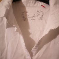 Нов бял S. Oliver дамски памучен потник с якичка M-L размер, снимка 3 - Потници - 33070982
