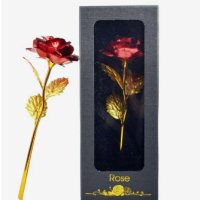 Подарък златна роза в кутия с пожелание Golden Rose, снимка 1 - Подаръци за жени - 43369475