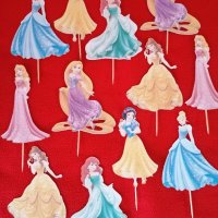 Топер Принцесите на Дисни клечка/ украса за мъфини,хапки,торта, снимка 1 - Други - 32263807