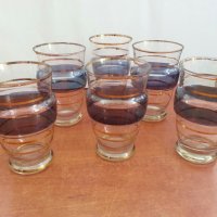 Ретро стъклени чаши за вода и вино бира, снимка 1 - Антикварни и старинни предмети - 26627447