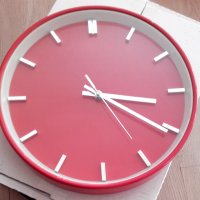 Часовник стенен / червен PERSBY - ИКЕА, снимка 1 - Стенни часовници - 44084146