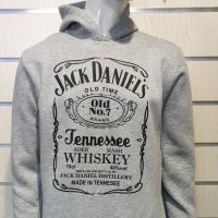 Нов мъжки сив суичър с трансферен печат JACK DANIELS (Джак Даниелс) , снимка 9 - Суичъри - 27692295