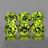 2.70 mm 6 бр. кръгли AAA с отблясъци в цвета на дъгата зелен демантоид гранат, снимка 1 - Други - 43800107