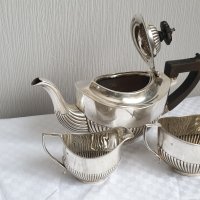 Английски сребърен сервиз за чай от 3 части -Бирмингам 1840г, снимка 11 - Антикварни и старинни предмети - 43203113