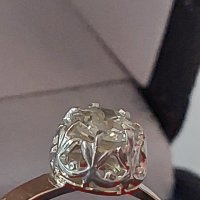 Антикварен Дамски златен 14к. пръстен с брилянт 0.65 карата, снимка 9 - Пръстени - 39762733