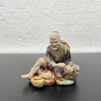 Китайска керамична фигура на рибар. №4775, снимка 1 - Колекции - 43072846