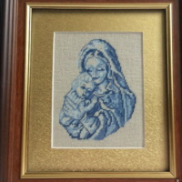 гоблен богородица с младенеца 1/1, снимка 1 - Гоблени - 11511592