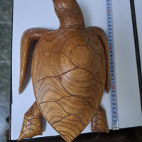 Голяма дървена морска костенурка-30см, снимка 5 - Декорация за дома - 44891174
