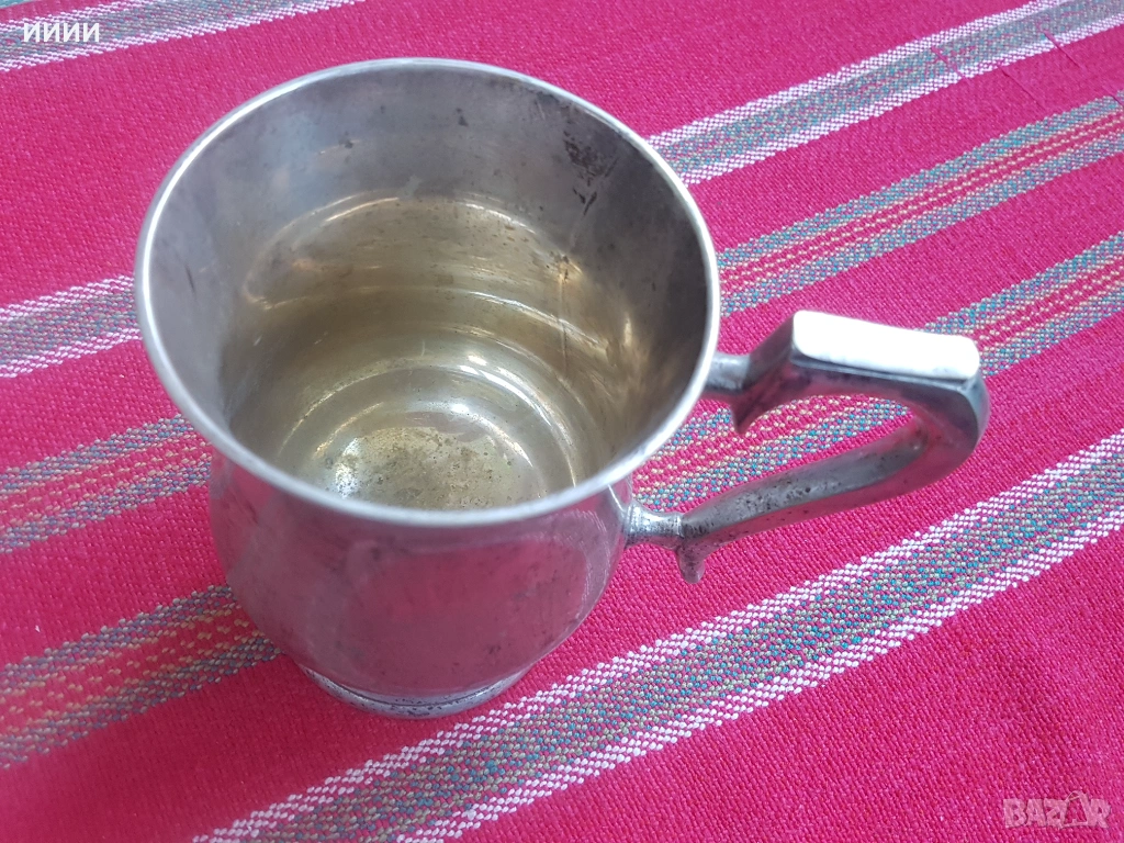 Посребрена чаша халба, снимка 1