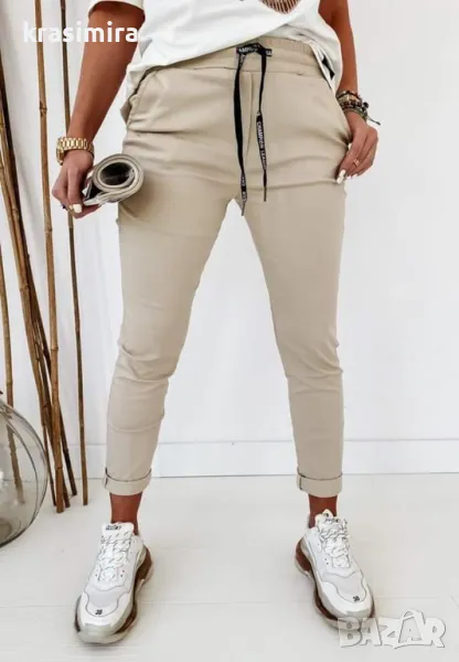 Панталони в бежово-S, М, Л, ХЛ, 2ХЛ, 3ХЛ , снимка 1