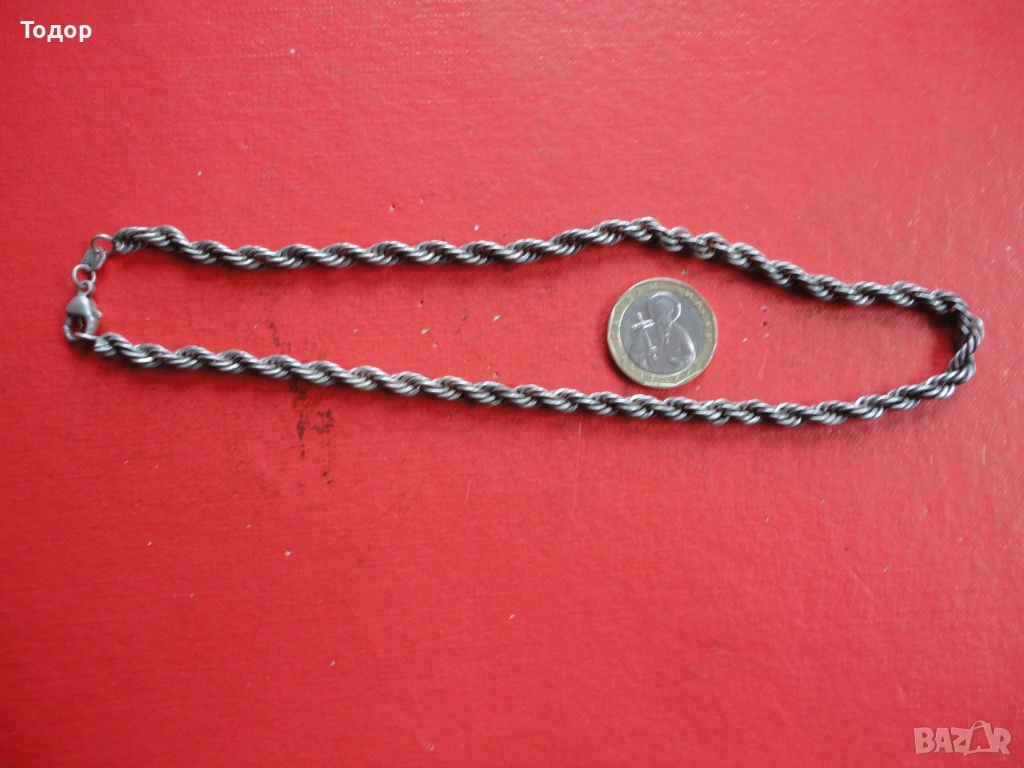 Сребърен синджир верижка верига 1, снимка 1