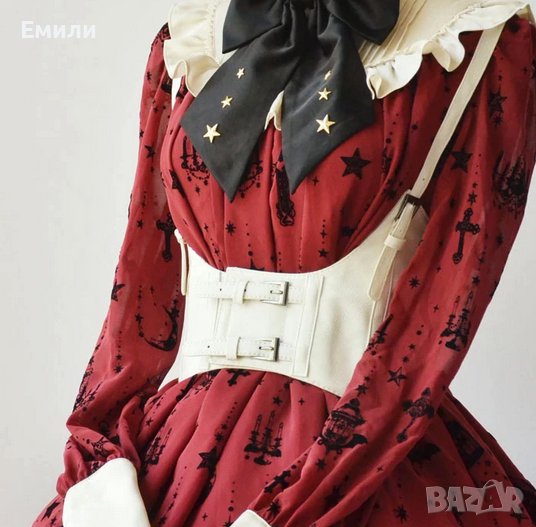 Бял кожен корсет колан р-р XS, S, M, снимка 1