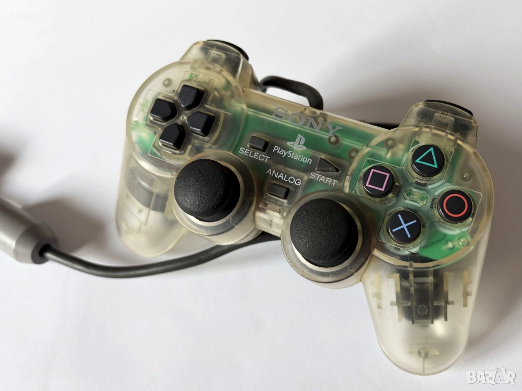 PlayStation 2 Clear Transparent Controller PS2 Оригинален  контролер, снимка 1