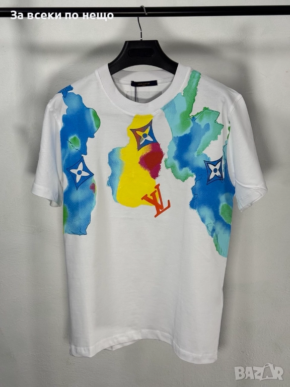 Louis Vuitton Мъжка Бяла Тениска👕Мъжка Блуза С Къс Ръкав В Бял Цвят Код V.B.18, снимка 1