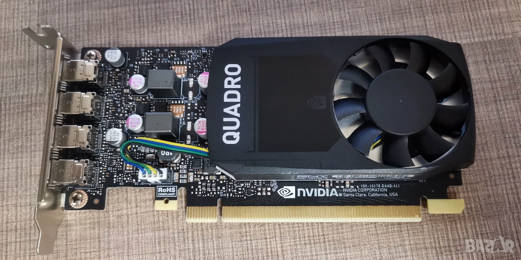 видеокарта Nvidia Quadro P1000 4Gb DDR5 with low profile bracket, снимка 1