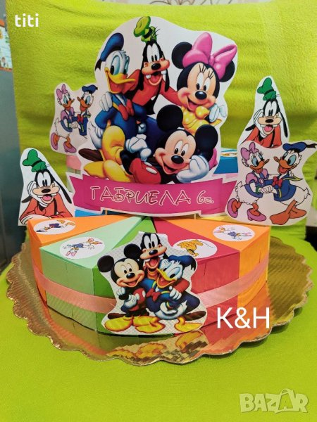 Картонена торта "Мики Маус и приятели", снимка 1