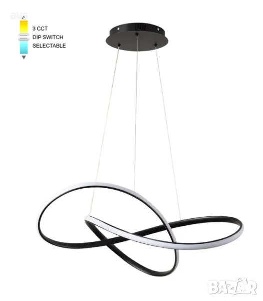 LED пендел трио Ø600mm 48W черен VITO, снимка 1