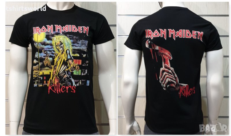 Нова мъжка тениска с дигитален печат и на гърба на музикалната група IRON MAIDEN - KILLERS, снимка 1