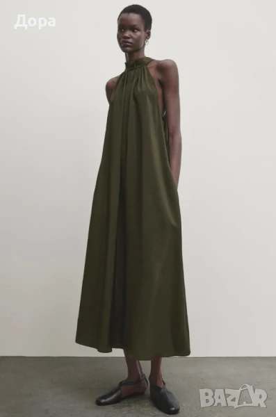 Massimo Dutti тъмнозелена рокля М, снимка 1
