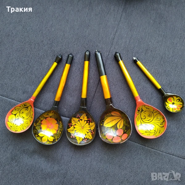 Съветски рисувани лъжици , снимка 1