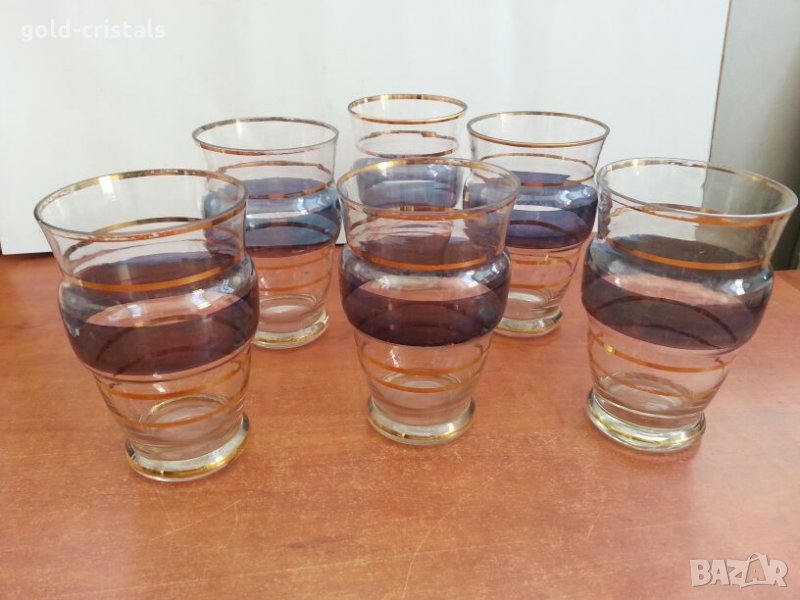 Ретро стъклени чаши за вода и вино бира, снимка 1