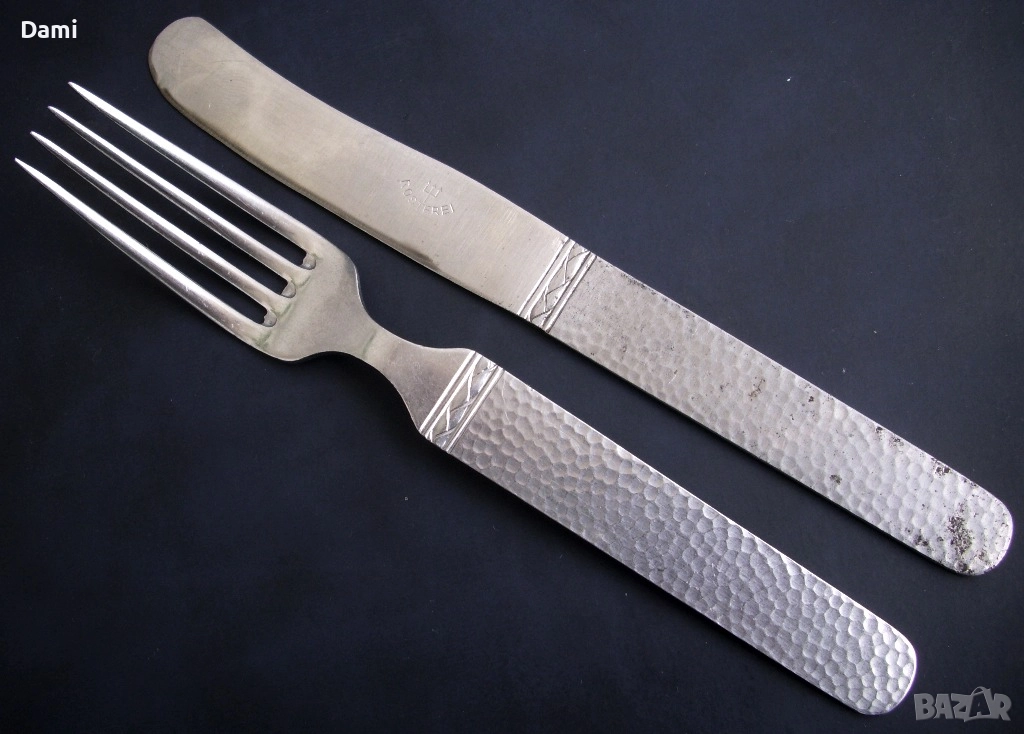 Прибори Wüsthof Dreizack Solingen Солинген нож и вилица туристически, снимка 1