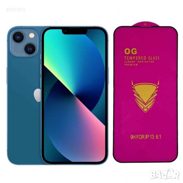 OG Full Glue Стъклен протектор за iPhone 13 Mini, снимка 1