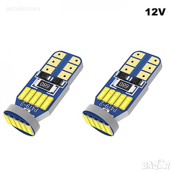 LED крушки-габарит T10(W5W)CANBUS к-т/2бр./-03-, снимка 1