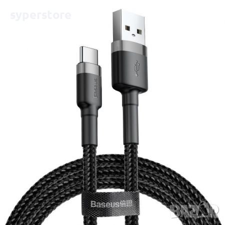 Кабел USB - Type C M/M 0.5m 3A Baseus CATKLF-AG1 Черна оплетка Quick Charge 3.0 Cable USB to Type-C, снимка 1