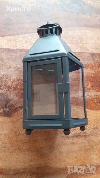 фенер метален ретро антикварен, за свещ кандило или други, 5 стени. Метал стабилен прахово боядисан , снимка 1