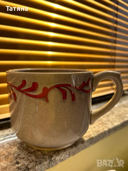 Голяма чаша винтидж ръчно рисувана, снимка 1