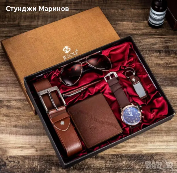 Подарък Бизнес Луксозен фирмен мъжки комплект 6 в 1, снимка 1
