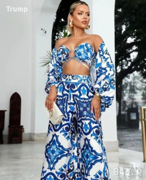 Елегантен дамски сет, стил Долче и  Габана, 3 части, снимка 1