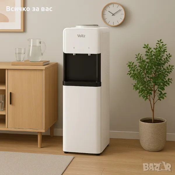 Диспенсър за вода Voltz , 85-420W\10°-90°С, с компресорно охлаждане, Бял, снимка 1