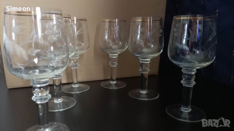 Кристален сервиз за вино - 6 броя, снимка 1