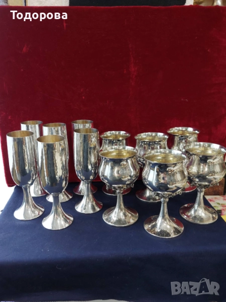 Среърни чаши и кана сребро 800 проба,сребърна чаша,сребърна кана,сребърни прибори., снимка 1