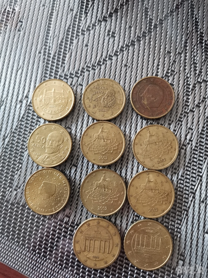 50 евроцента от 7 различни държави , снимка 1
