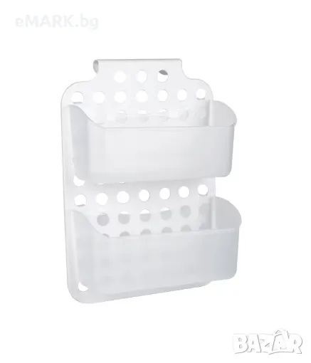 Етажерка за баня от пластмаса с гланцово покритие и 2 рафта, снимка 1