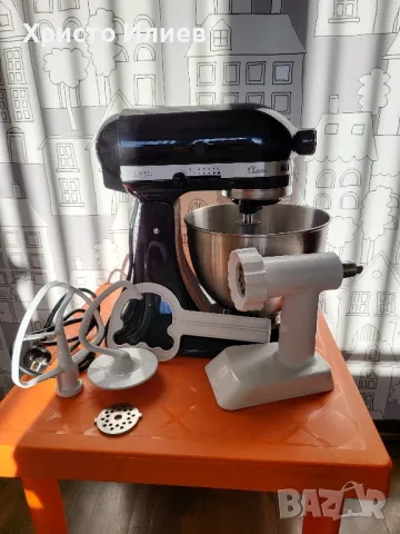 Планетарен миксер KitchenAid Classic с Приставка месомелачка и за бисквити, снимка 5 - Миксери - 48027572