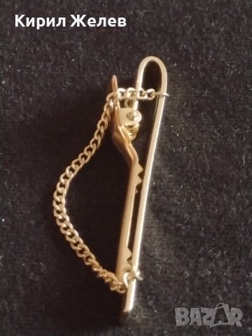 Луксозна позлатена щтипка за вратовръзка перфектно състояние 40925, снимка 3 - Други - 43740823