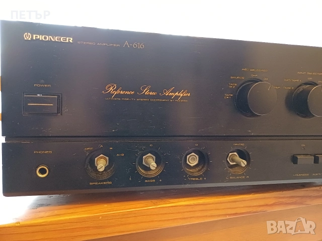 Pioneer A 616 . 42x16x43.5.см 14 кг 650W вижте по долу описанието имам още 2 бр от А 616 , снимка 6 - Ресийвъри, усилватели, смесителни пултове - 53317050