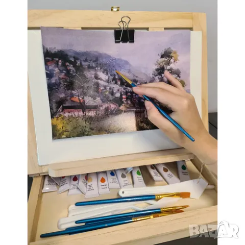 Детски комплект за рисуване в куфарче / Куфарче за рисуване със статив, снимка 10 - Рисуване и оцветяване - 48716680