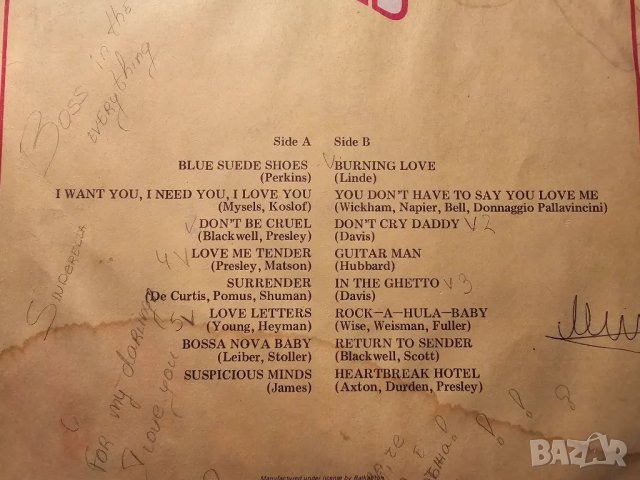 Грамофонна плоча Elvis Presley, Елвис Пресли - Blue Suede Shoes  изд. 80 те год !, снимка 3 - Грамофонни плочи - 49146169