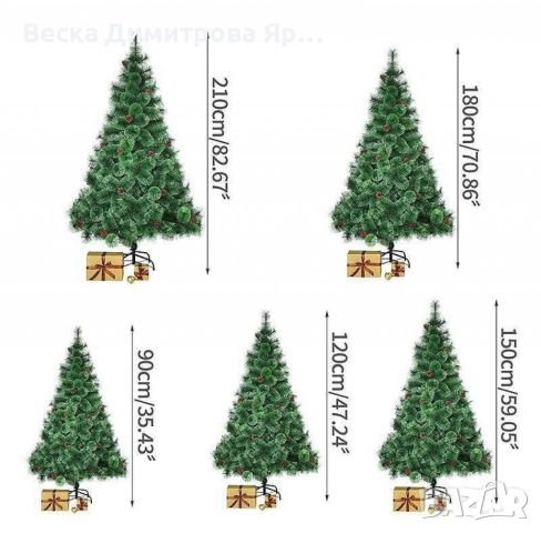 Елха естествено зелена с шишарки, снимка 6 - Декорация за дома - 52658940